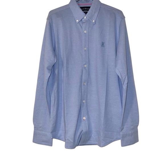 Psycho Bunny Men's Astor Long Sleeve Pima Cotton Pique Button Shirt Sz S Casual - Picture 2 of 13